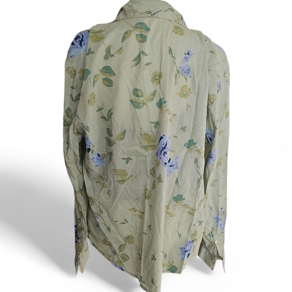 St. John's Bay Vintage Floral Button Down Lace Trim Camisole Set Large - Picture 3 of 5